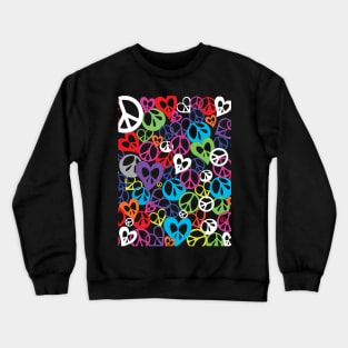 Round and Heart Shaped Peace Signs. Crewneck Sweatshirt